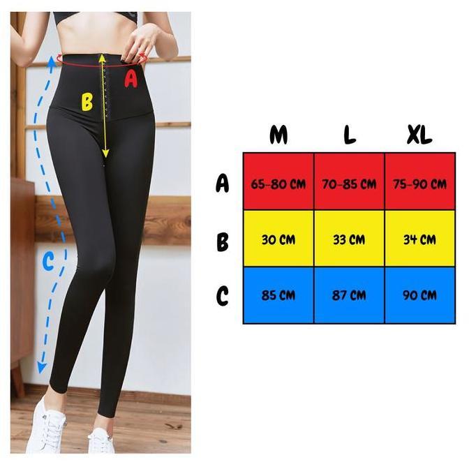 Scelta - Korset Legging Panjang Olahraga Pelangsing Pengencang Pengecil Lemak Perut Kancing Kait Hig