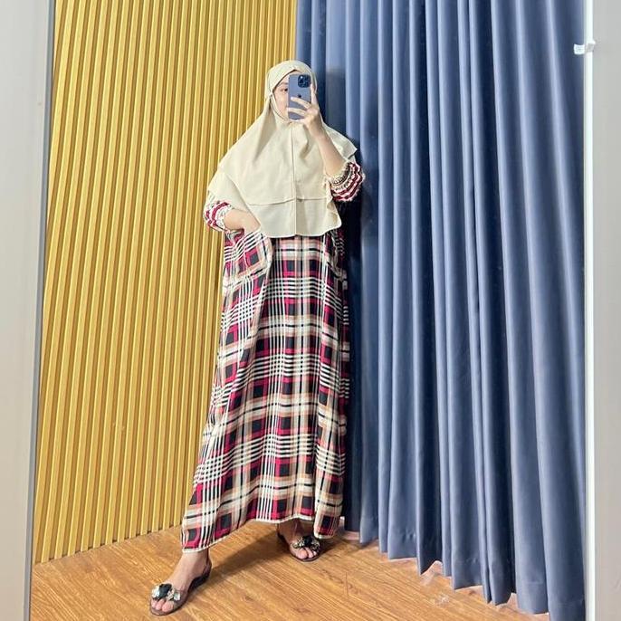 Ambari - SET BERGO KOMBINASI KAFTAN RAYON MOTIF PREMIUM MUSLIM WANITA