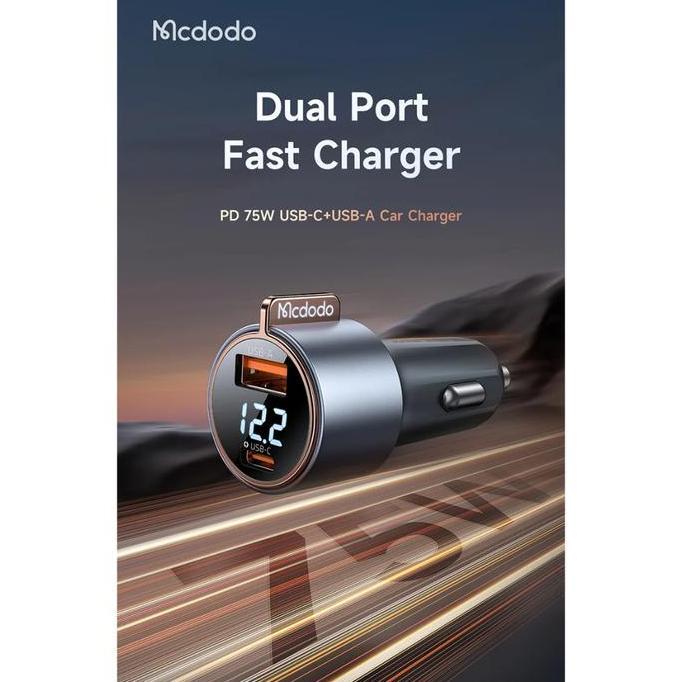 MCDODO Car Charger Mobil PD Type C Fast Charging 25W 45W 75W