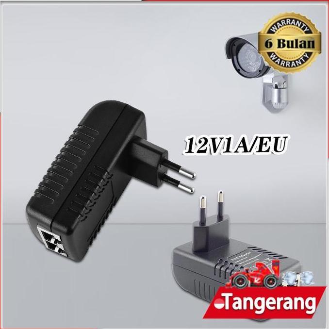 DITSY Adaptor Poe Injector Ethernet 12V 1A 2A EU Plug Untuk Htb Netlink Totolink Tplink Media Conver