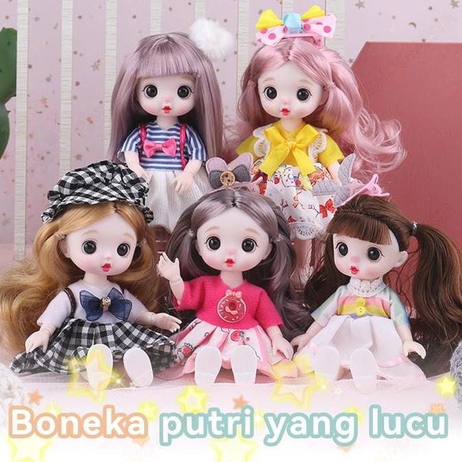 Lucu- Bambino Mainan Bjd Doll Boneka Yuna Diy Princess Girls Gift Plastik Dolls
