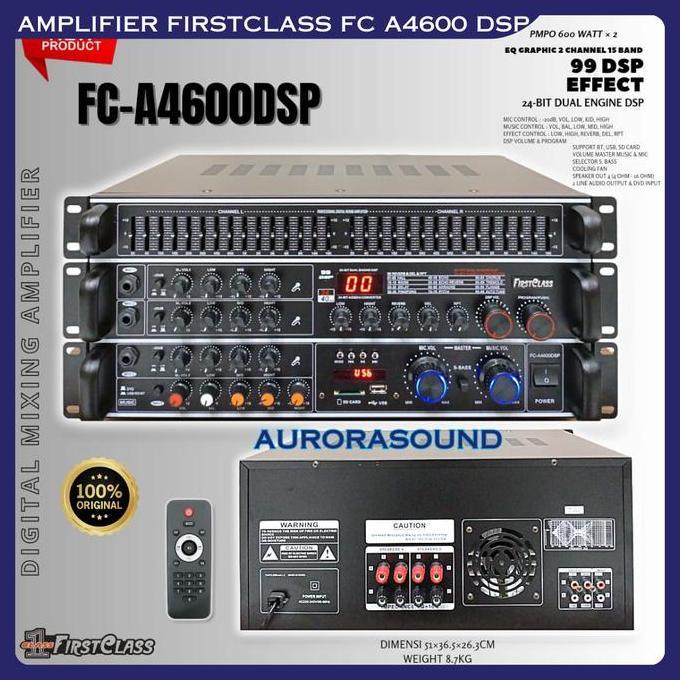 POWER AMPLIFIER FIRSTCLASS FC A4600 DSP DIGITAL KARAOKE PROFESSIONAL AMPLI FCA4600DSP BLUETOOTH