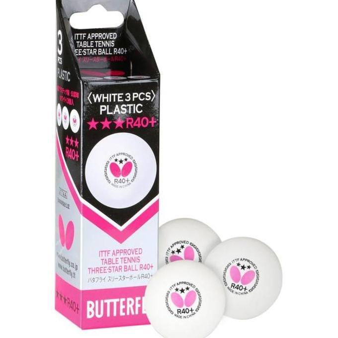 Bola Pingpong Tenis Meja Butterfly R40+ 3 Star ITTF Isi 3 Putih