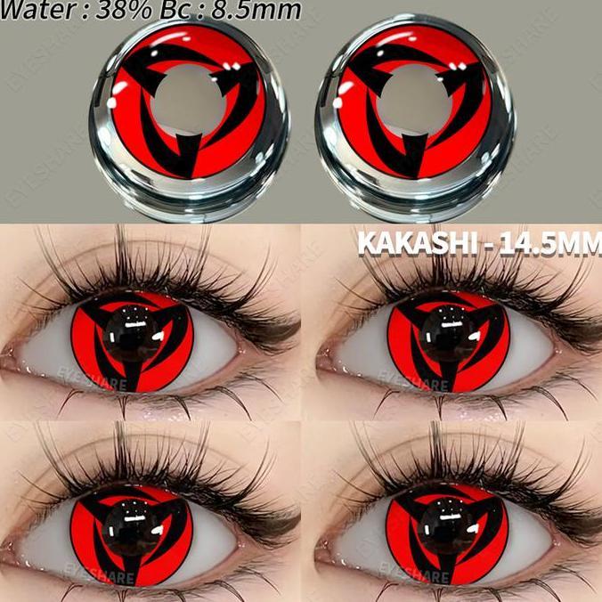 [Cosplay Softlens] Mata Sharingan Naruto Lensa Kontak Merah 14.5mm | Yearly Use | Sasuke & Kakashi L