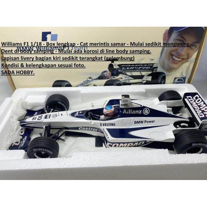 OFFICIAL WILLIAMS F1 BMW FW22 NO 10 JENSON BUTTON 1/18 FORMULA ONE SHOBBY