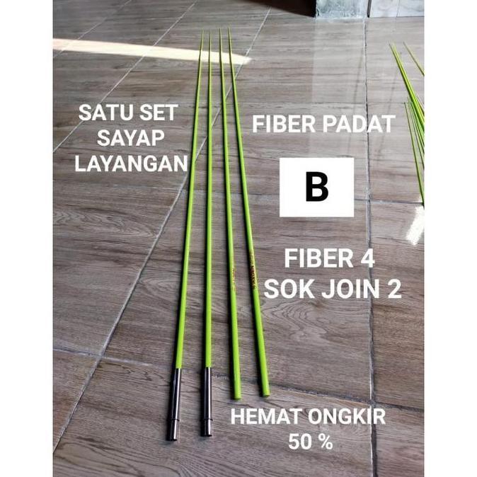 (Good) satu set blank fiber sayap layangan gapangan 100cm  150cm 200cm