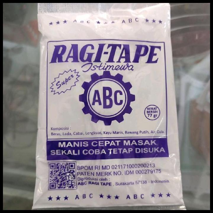 Terbaru Ragi Tape Singkong Abc Super 1 Pak Isi 10 Sachet