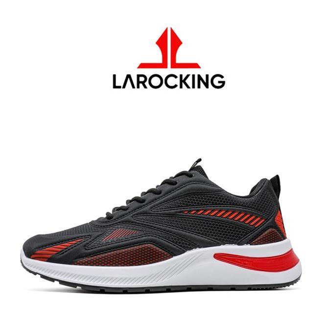 Larocking - Vega Hitam Merah | Sepatu Running Gym Shoes Abu Outdoor