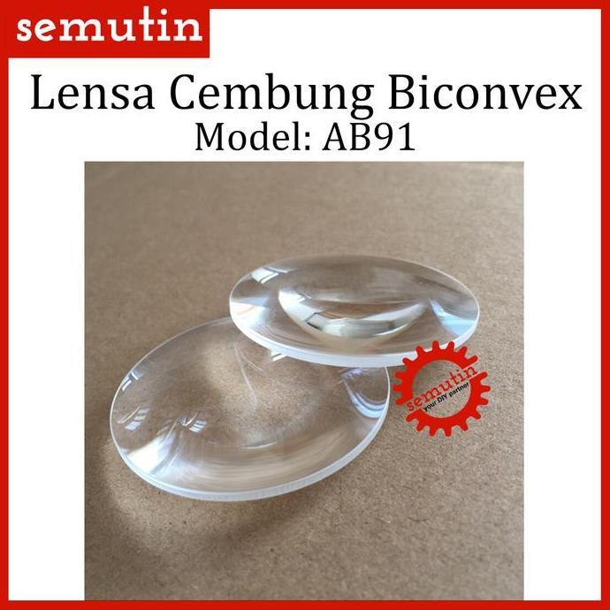 Escola - Lensa Cembung Biconvex Ab91 / Kaca Pembesar Ultra Clear Lens / Virtual