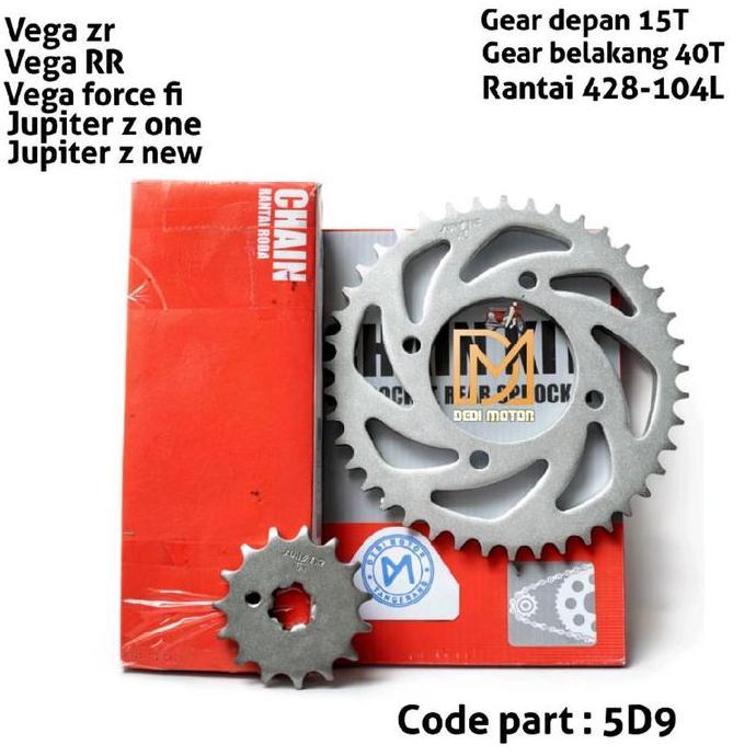 Gear Set Vega Zr/Rr,Vega Force,Vega Force Fi, Kualitas Oem Jepang Motorcycle Diskon