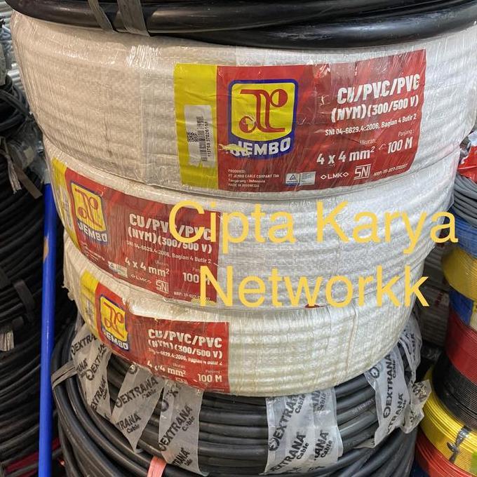 Kabel Jembo Nym 4x4 Engkel Putih 50m / Nym 4x4 Jembo 4x4Mm