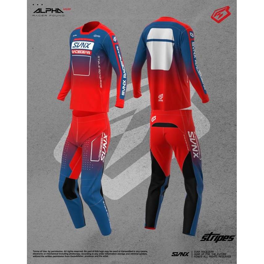 Gearset Type Alpha Stripes Series / Jersey Set Motocross / Jerset Trail Adventur SVNX / Jerset Motoc
