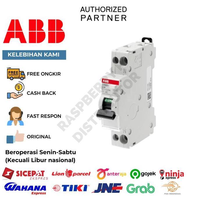 TERBARU - ABB RCBO SLIM MCB + ELCB 6 AMPERE 2 POLE 6kA 30MA 230-240VAC