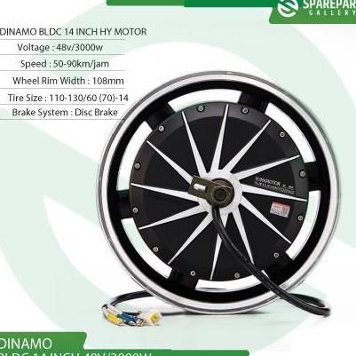 Dinamo Bldc 14Inch 48Vv 3000W Electric Scooter Hub Motor Ring14 - 72V3000W