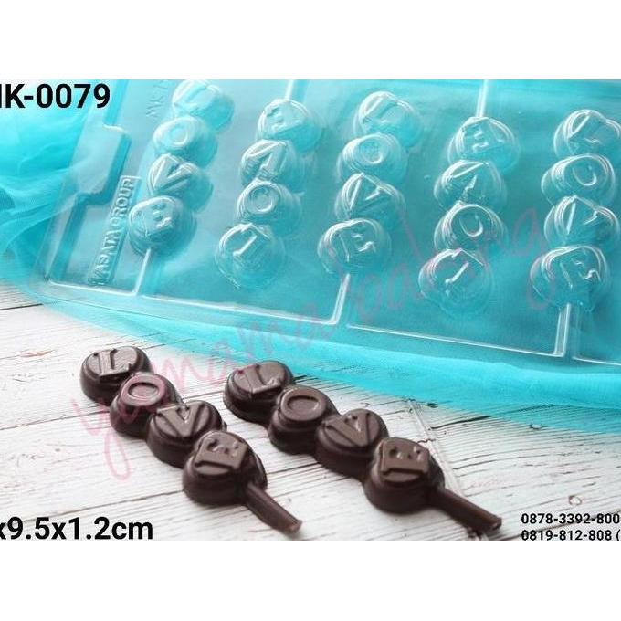 Kualitas terbaik] MK-0079 Cetakan mika coklat fondant pudding sate love kado valentine