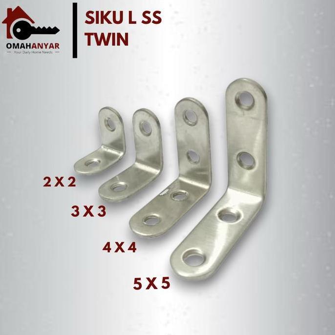 =+=+=+] Siku L Ambalan Siku Siku Rak Stainless  Steel Bahan Tebal & Tipis