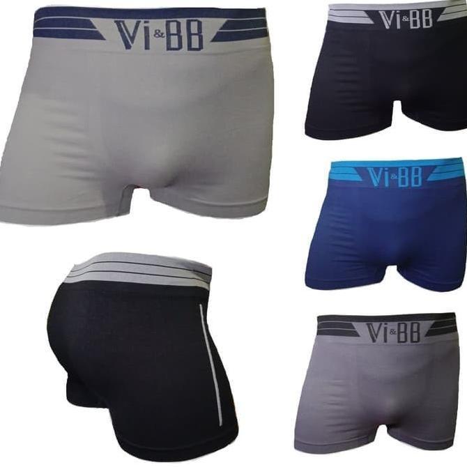 ( 6 Pcs ) Boxer Elastis Vi&BB Pria Dewasa | Celana Dalam Pendek Vi&BB CD Spandex Toko Jamil88