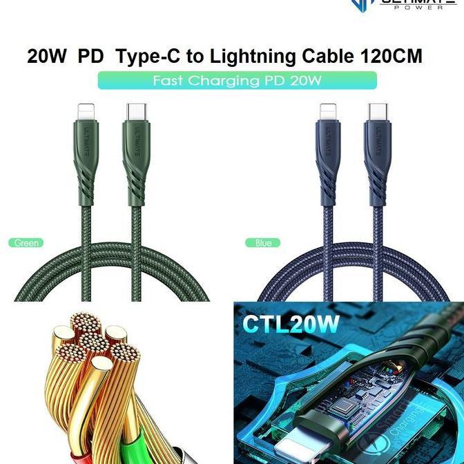 Ultimate PD Fast Charging 20W Type-C to Lightning Cable 120CM CTL20