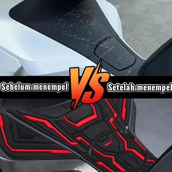 ADX Stiker Pelindung Tangki Motor Untuk Honda PCX160 - Stiker Samping Warna Merah, Anti Lecet & Taha
