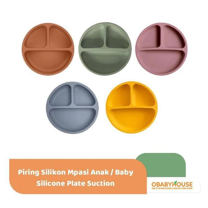 Piring Silikon Mpasi Anak | Baby Silicone Plate Suction