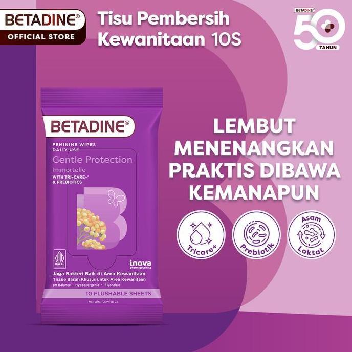 BETADINE FEMININE WIPES Tissue Basah Pembersih Kewanitaan 1 Pack