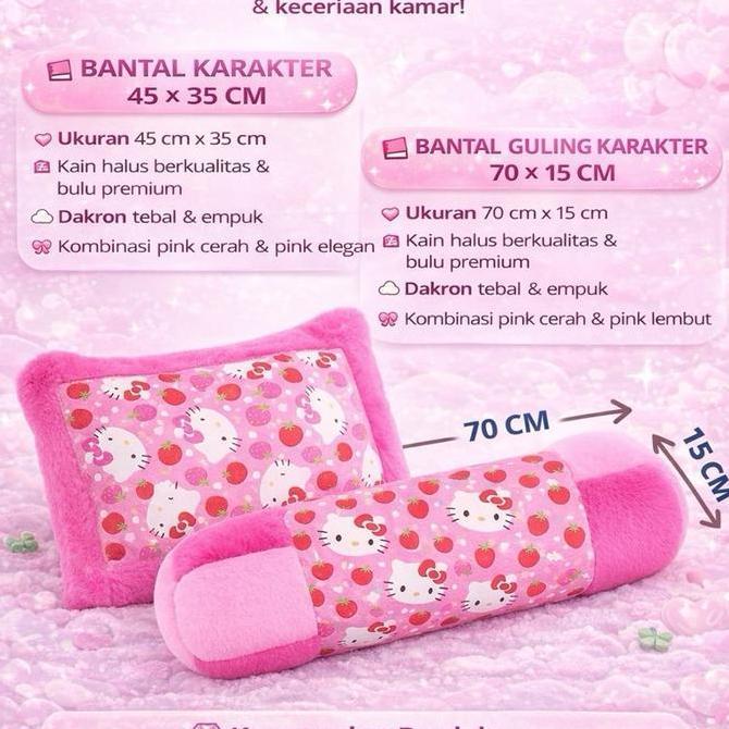 Bantal & Guling Karakter Doraemon 1 Set ( Bantal & Guling ) Cocok Untuk Anak - Anak Unisex