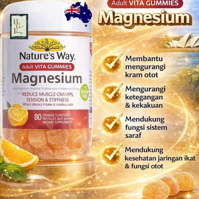 nature's way vita gummies adult magnesium 80 gummies