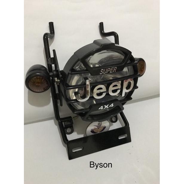 Lampu jeep variasi byson pro plus breket hitam plus lampu sen