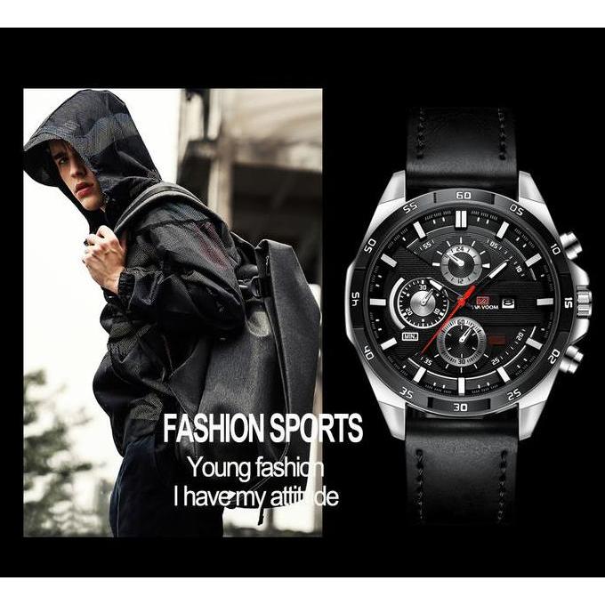 Vint- Jam Tangan Pria Sporty Impor Vava Voom Va-216 Tahan Air Fashion Business Auto Date Analog Kuli