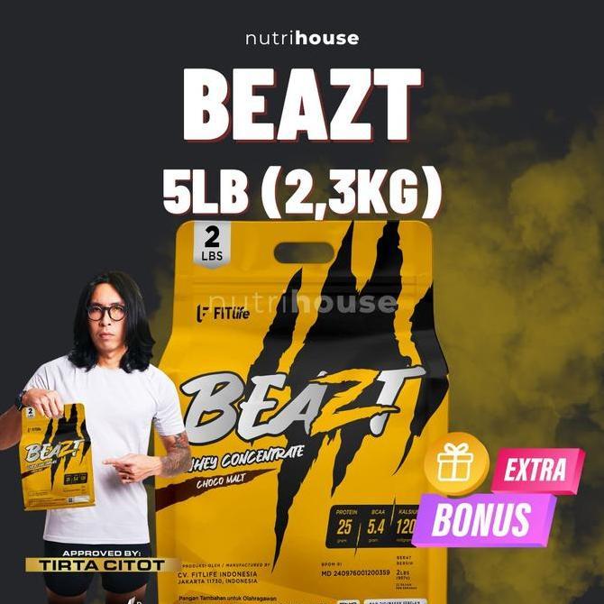 Fitlife BEAZT 5lb Whey Protein Concentrate Fitlife Beast Nutrihouse