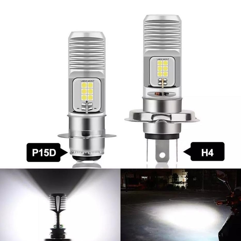 [Original] Lampu LED Motor Lampu Led H4 H6 Utama Depan 6LED Motor Putih Kuning Lampu Depan Motor