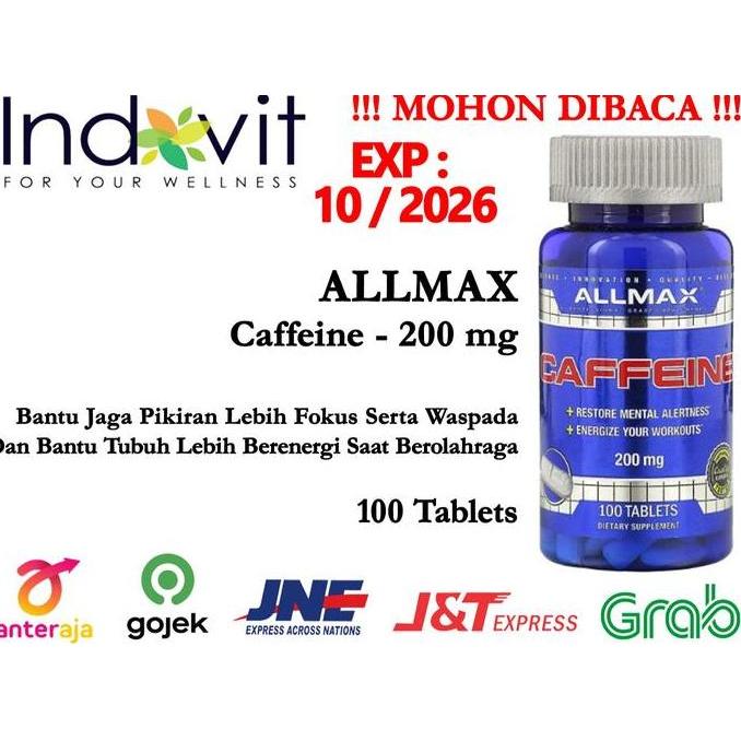 ALLMAX Nutrition Caffeine 200 mg 100 Tab Allmax Kafein Allmax Caffeine