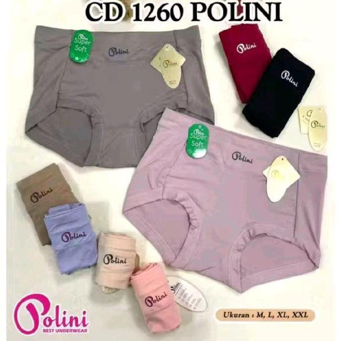 POLINI Celana Dalam Wanita 1260 Cd Cewek Polos High Waist Kualitas Premium Terbaru Model CD POLINI 1