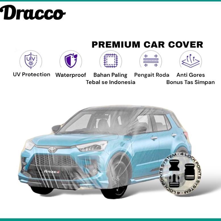 sarung mobil toyota raize transparan tebal waterproof dracco premium car cover aksesoris raize