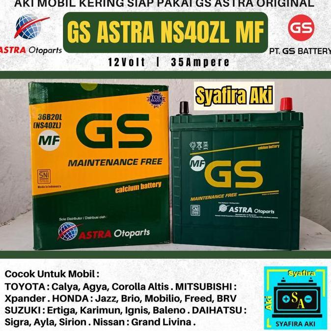 Aki mobil GS ASTRA Maintenance Free ns40ZL brio