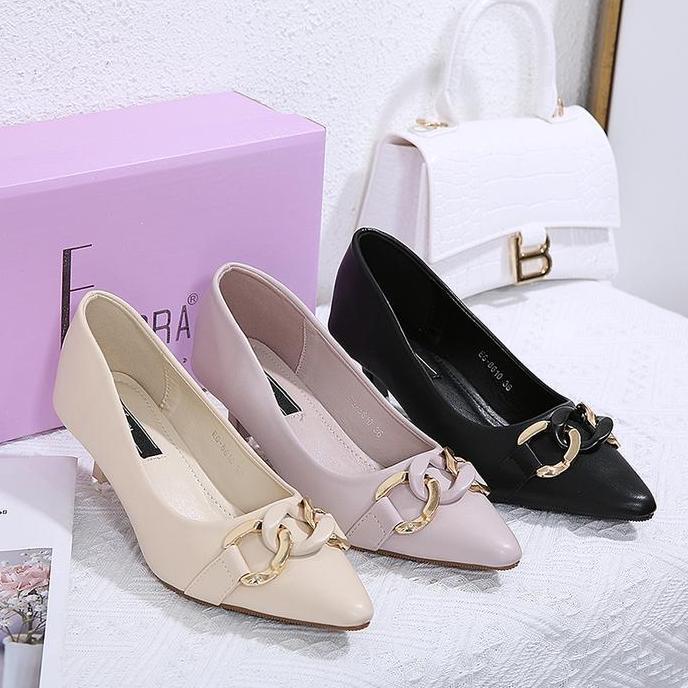 PROMO ELLORA EG-8610 Sepatu Heels Wanita Kerja Import Premium BE5T QUALITY