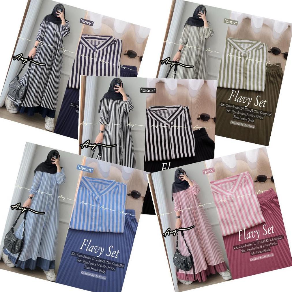 Terbaru Setelan Wanita Midi, Tunik Rok Plisket