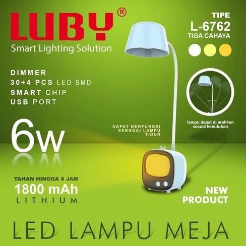 Allthebest- Lampu Meja LUBY L-6762 / Lampu Belajar LUBY L-6762 / Lampu Tidur LUBY 6762