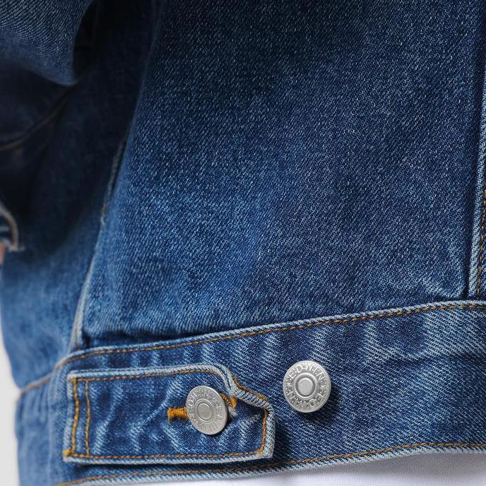 PREMIUM EDWIN JEANS - Jacket Denim Trucker Relaxed Fit Light Blue Distress PREMIUM