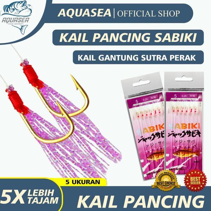 Pesca - Aquasea - Kotrekan Kail Umpan Pancing Sabiki Kail Umpan Gantung Sutra Perak Kail Jig Benang 
