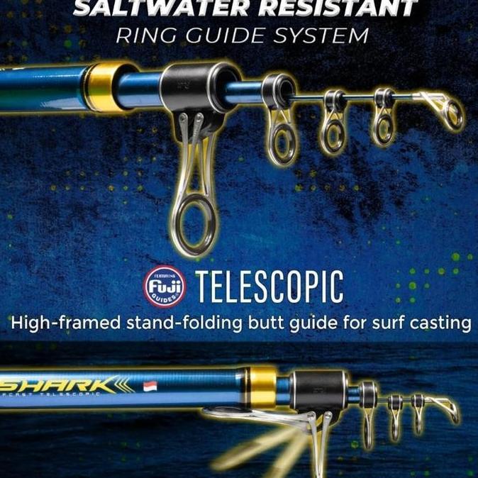 Pesca - Joran Pancing Daido Blue Shark Antena Surf Pantai Full Ring Fuji Full