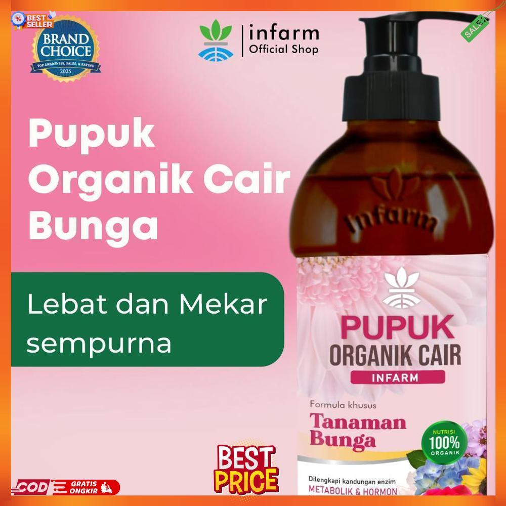 INFARM - Pupuk Organik Cair Tanaman Bunga 500 ml, POC Pelebat Bunga Pupuk Bunga Lebat CD Infarm