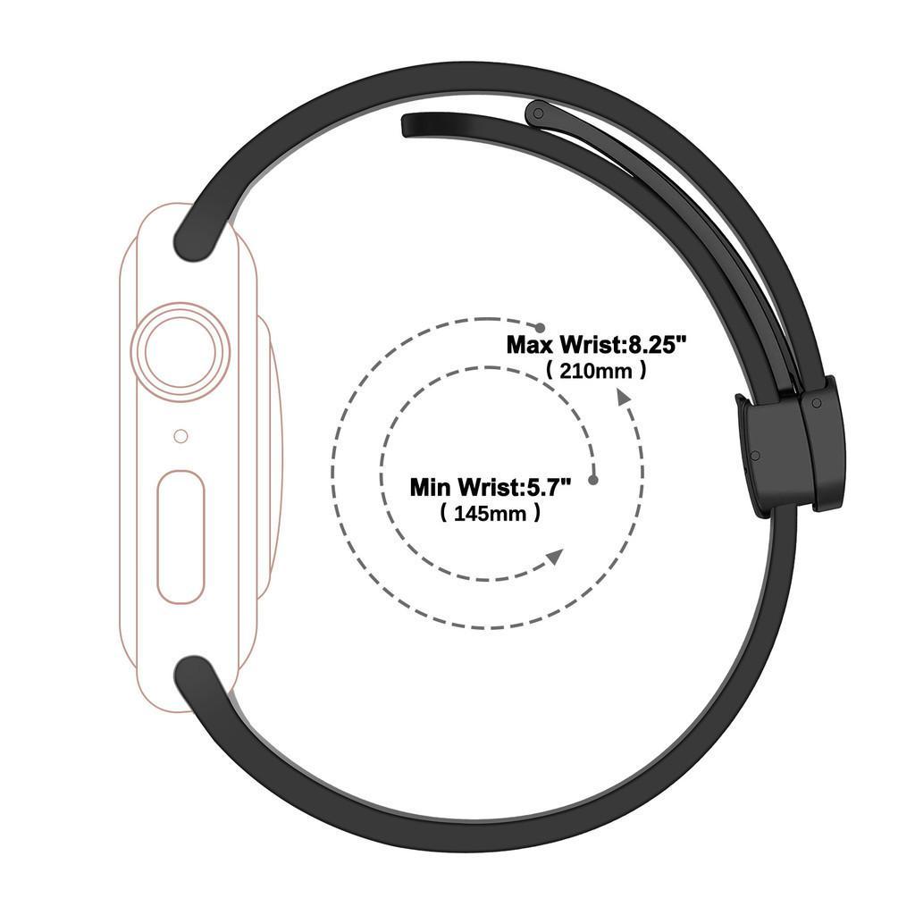 Magnetic Buckle Silicone Strap For Apple Watch Ultra/Ultra 3 2 49Mm 45Mm 41Mm Series 11 10 9 8 7 6 5