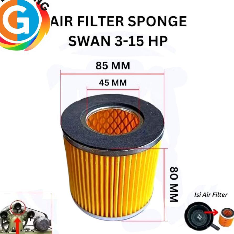Air Filter Kompresor Swan Atau Isi Filter Udara Kompresor  Swan Type  3 Hp Sampai  15 Hp