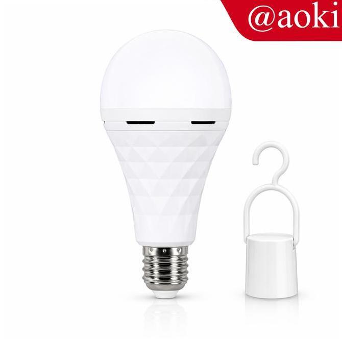 AOKI Lampu Bohlam LED AC/DC NEW CRYSTAL Darurat Emergency Lamp Baterai Downlight Gantung Saklar