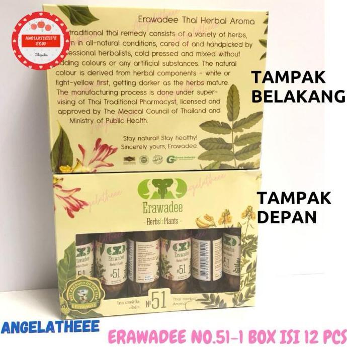Minyak Angin Erawadee 51 Inhaler Herbal Thailand 1 Box Terbaruu!!