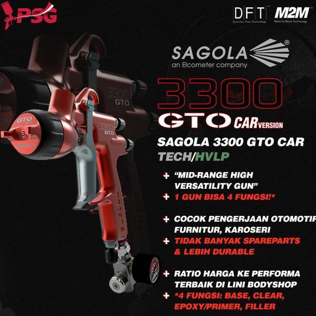 Sagola 3300 Gto Car Gravity Spraygun Set Hvlp