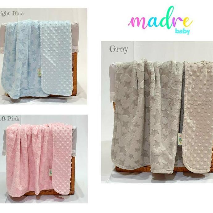 Selimut - Baby Minky Star & Minky Dot Blanket Madre Baby