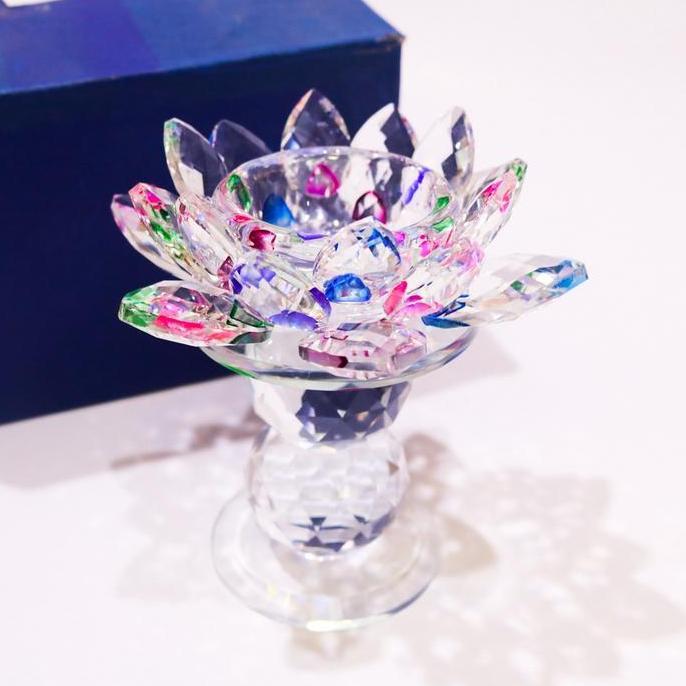 Tempat Lilin Tealight Tempat Lilin Kristal Kaki Lilin Tablet Kaca Tempat Lilin Sembahyang Tempat Lil