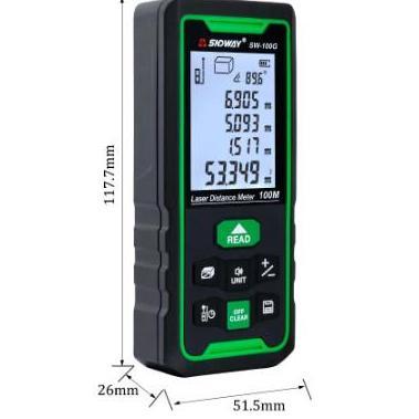 Promo SNDWAY Meteran Digital Green Laser 70 Meter SW-70G Laser Hijau Outdoor Diskon